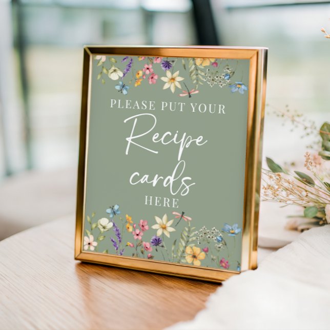 Poster Sage Green Fête des mariées Fleur sauvage Recette  (Créateur téléchargé)