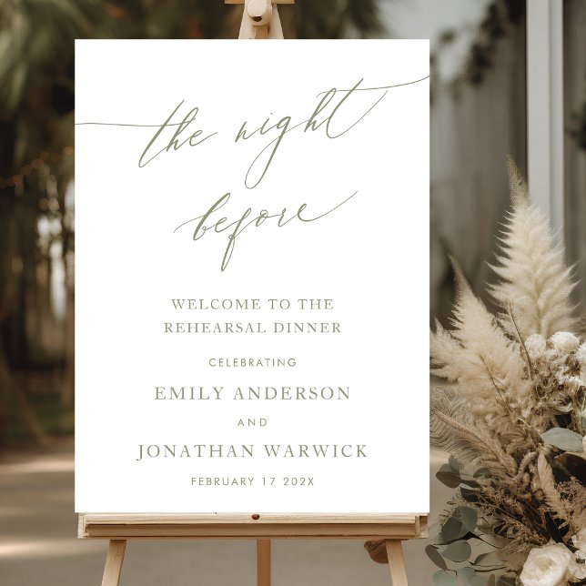 Poster Sage Green LA NUIT AVANT Le Dîner De Répétition (Créateur téléchargé)