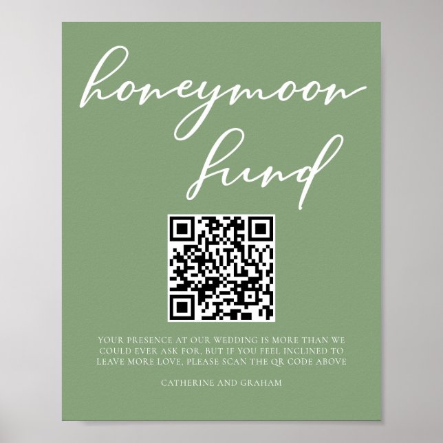 Poster Sage Green Mariage Honmoon Fund QR Code (Devant)