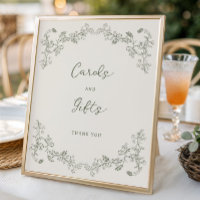 Sage Green Vintage Chinoiserie Cartes Cadeaux Post