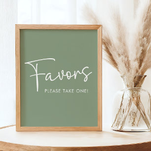 Poster Sage moderne Oh Baby Simple Baby shower Favoriser