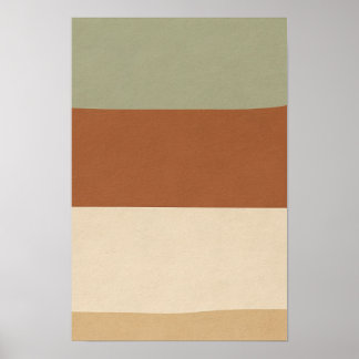 Poster Sage Terracotta Champ de Couleur Horizontal Abstra
