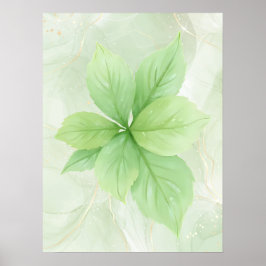 Poster Sage Vert aquarelle Botanique Minimaliste Boho