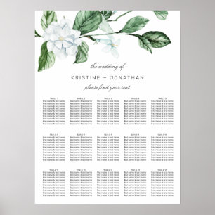 Poster Sage Vert moderne Wreath Mariage Floral Siège