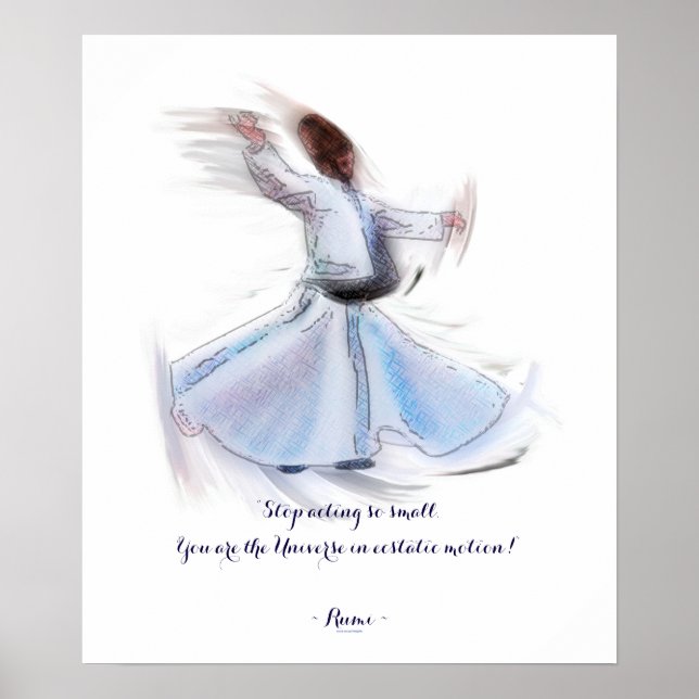 Poster Sagesse soufi par Rumi & Whirling Dervish (Devant)