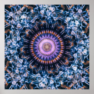 Poster Sagittaire A Mandala d'art abstrait lumineux de l'