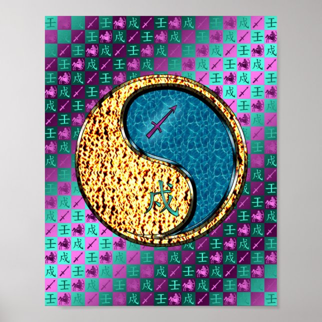 Poster Sagittaire et chien d'eau (Devant)