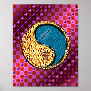 Poster Sagittaire et tigre d'eau