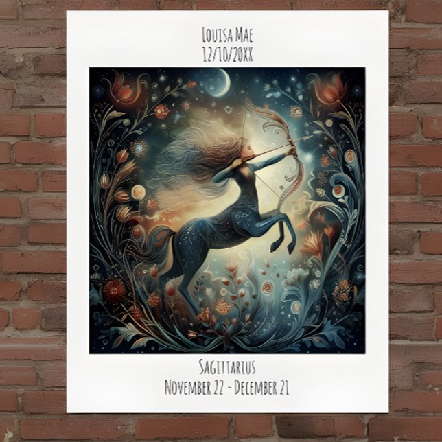 Poster Sagittaire Nom d'Astrologie du Zodiaque & Date de  (Créateur téléchargé)