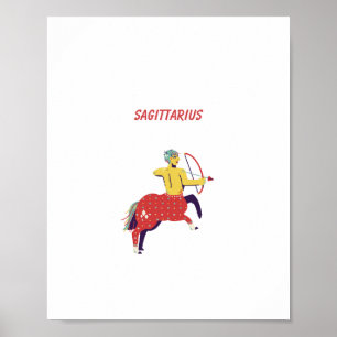 Poster Sagittaire rose, zodiaque, signe du zodiaque