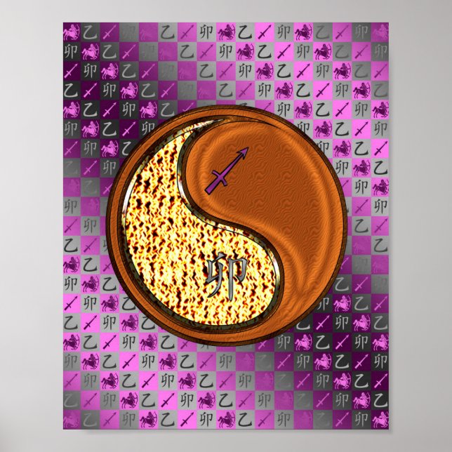 Poster Sagittarius et lapin de bois (Devant)