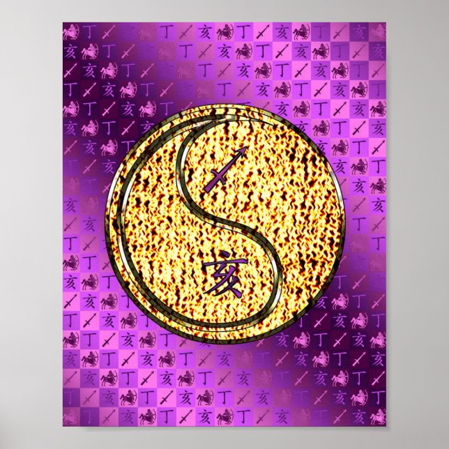 Poster Sagittarius & Fire Boar (Devant)