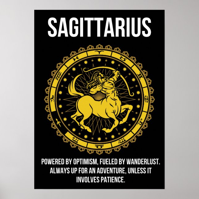 Poster Sagittarius - Horoscope, Funny Humour de signe Zod (Devant)