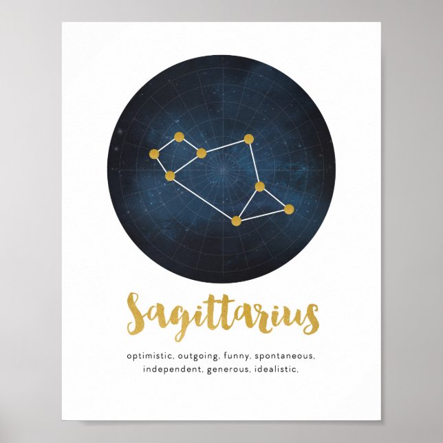 Poster Sagittarius signe étoile imprimer (Devant)