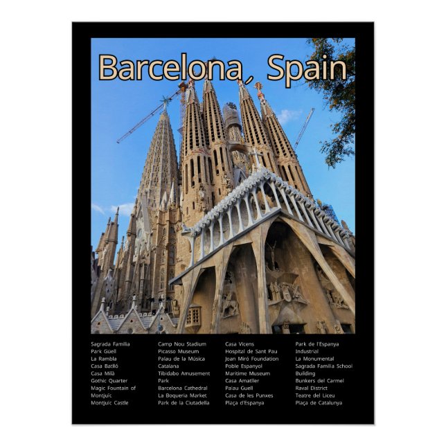 Poster Sagrada Familia, Barcelone (Devant)