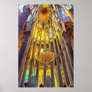 Poster Sagrada Familia. Interior. View 22.