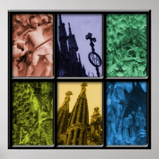 Poster Sagrada Familia Montage