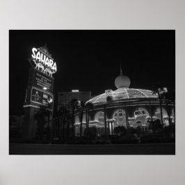 Poster Sahara Las Vegas en noir et blanc