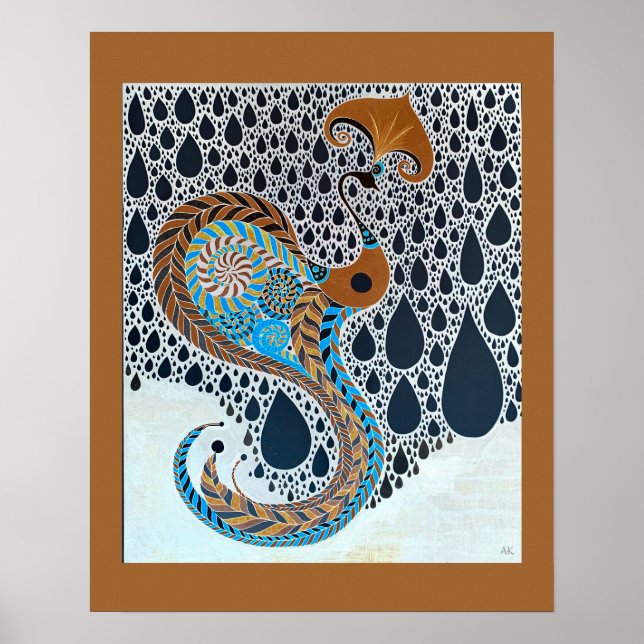 Poster Sahara Pearls Tribal Exotic Peacock (Devant)