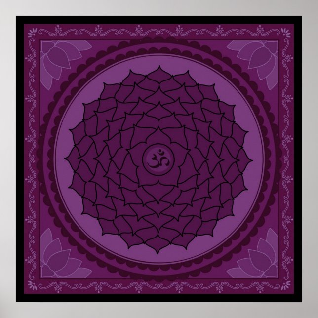 Poster sahasrara ou chakra de couronne (Devant)