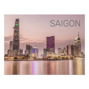 Poster Saigon Ho Chi Minh Ville HCMC Vietnam Sunset