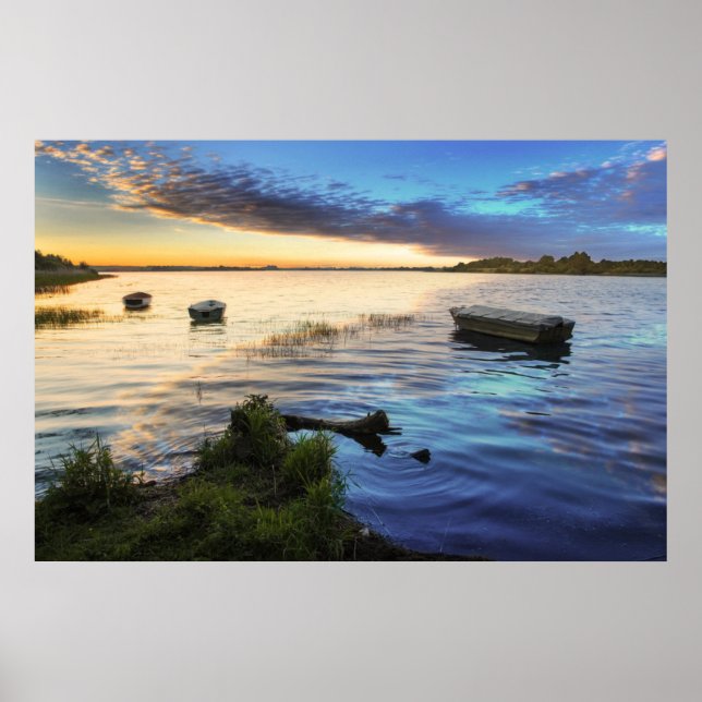 Poster Sailing Boat Reflection From the Sunset (Devant)