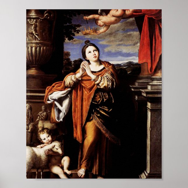 Poster Saint Agnes par Domenico Zampieri (Devant)