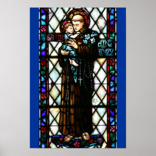 Poster Saint Anthony de Padoue tenant un enfant