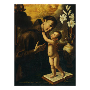 Poster Saint Antoine de Padoue avec Bébé Jésus