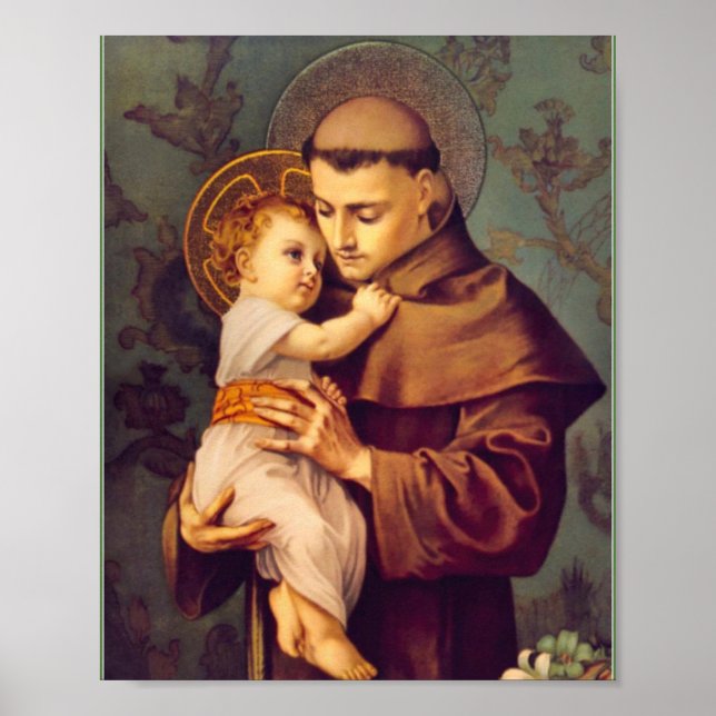 Poster Saint Antoine de Padoue avec Bébé Jésus Imprimer (Devant)