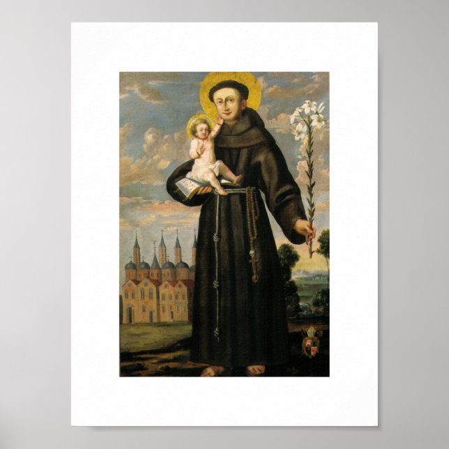 Poster Saint Antoine de Padoue avec Jésus-enfant (Devant)
