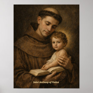 Poster Saint Antoine de Padoue avec l'Enfant Jésus Impres