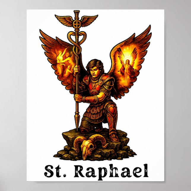 Poster Saint Archange Raphaël Art Chrétien Foi  (Devant)