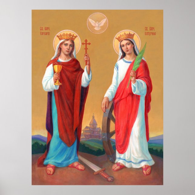 Poster Saint Barbara Et Sainte Catherine (Devant)