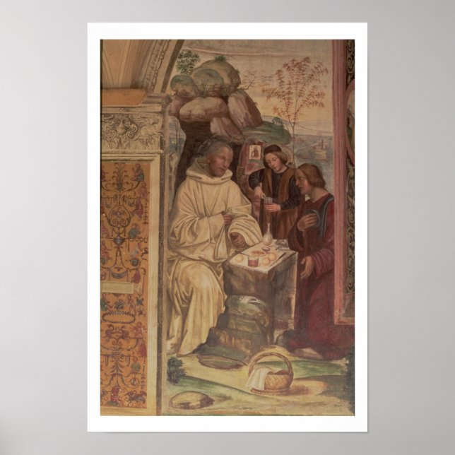 Poster Saint Benoît contre un paysage, de la vie ou (Devant)