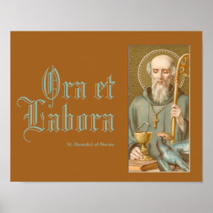 Poster Saint Benoît de Nursia (JM 07; devise latine)