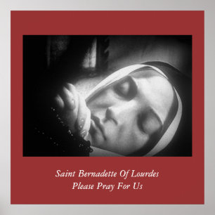 Poster Saint Bernadette Of Lourdes Please Pray For Us