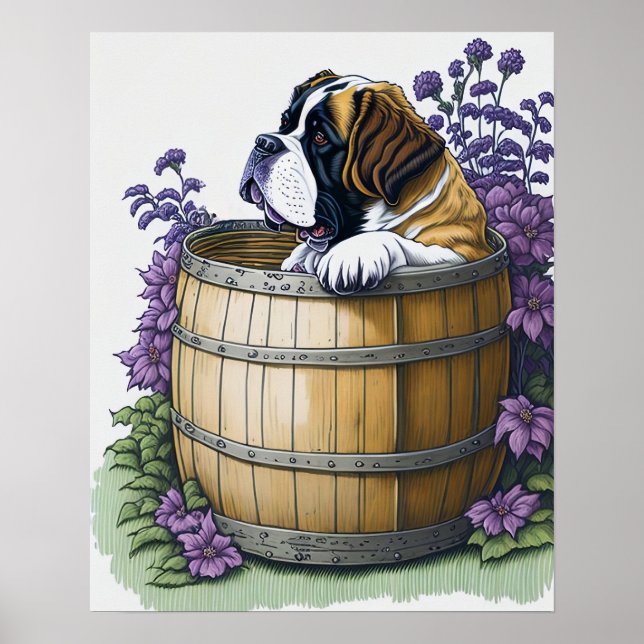 Poster Saint Bernard Dog (Devant)