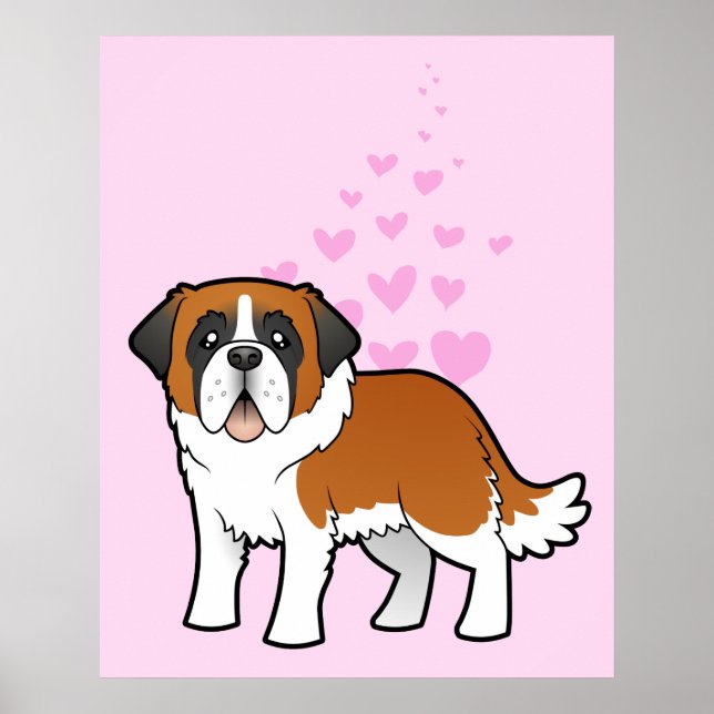 Poster Saint Bernard Love (Devant)