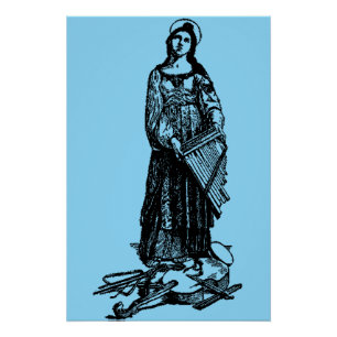 Poster Saint Cecilia avec violon par Raphael