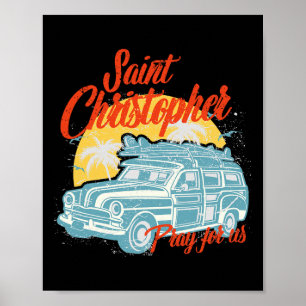 Poster Saint-Christophe Surfer Dude Hommes de surf Plage