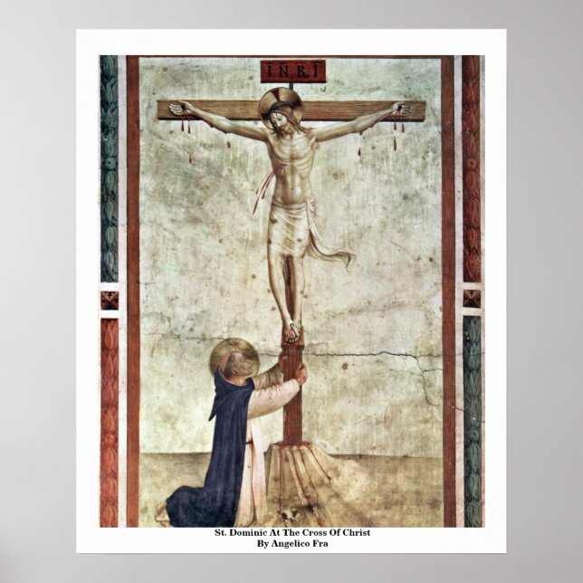 Poster Saint Dominique À La Croix Du Christ Par Angelico  (Devant)