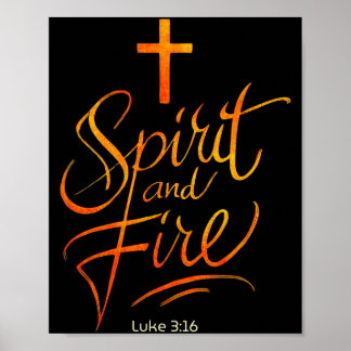 Poster Saint-Esprit & Feu Croix Chrétienne de Jésus, L