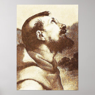 Poster Saint François d'Assise détail dans la peinture de