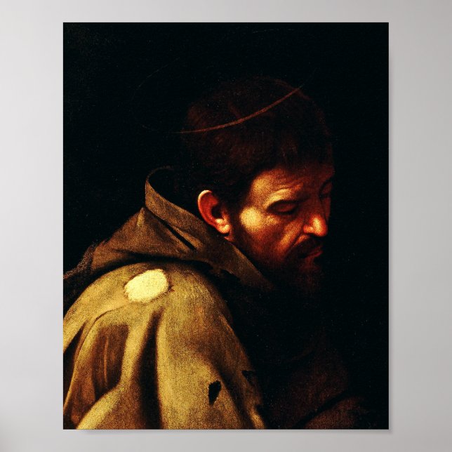 Poster Saint François d'Assise par Caravaggio (Devant)