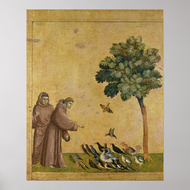 Poster Saint François d'Assise prêchant aux oiseaux (Devant)