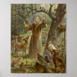 Poster Saint François d'Assise Prêcher aux animaux