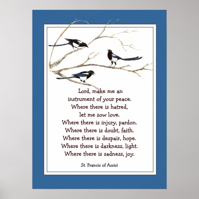 Poster Saint François d'Assise Prière avec les oiseaux de (Devant)
