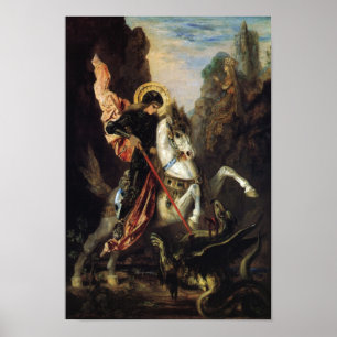 Poster Saint George & le Dragon Gustave Moreau Art