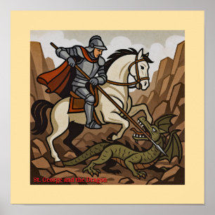 Poster Saint George tue le Dragon - Doudou, Mons